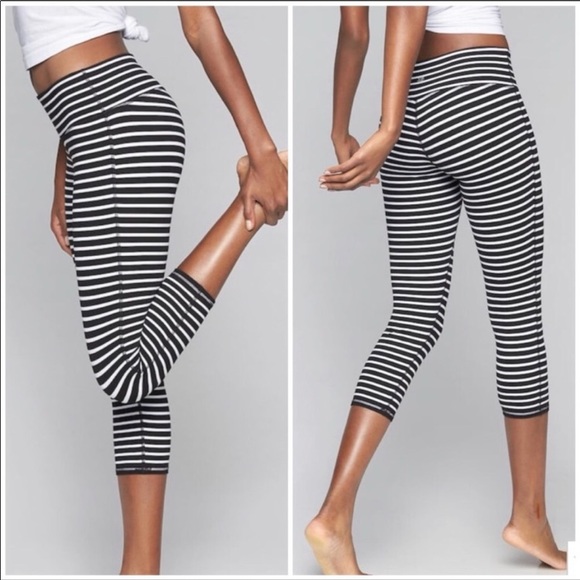 Athleta Chaturanga Striped Crop Leggings - Picture 3 of 7